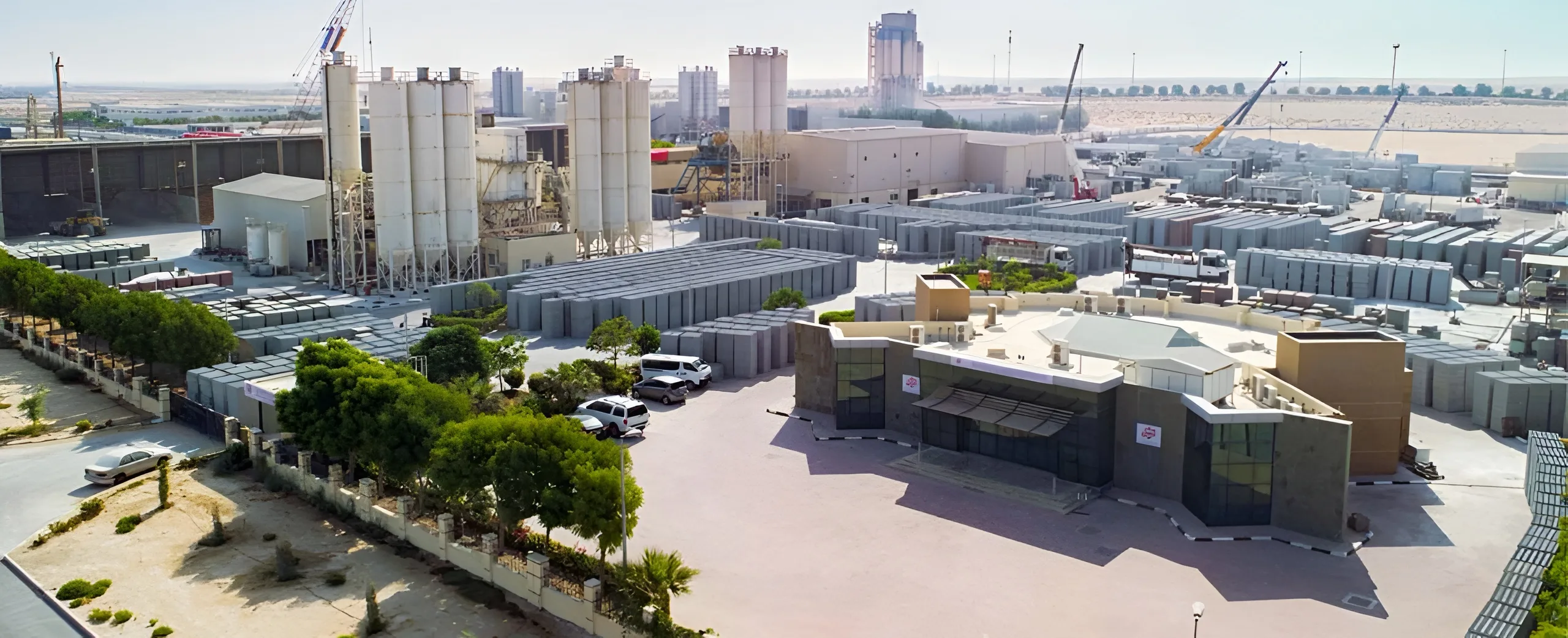 Aerial view of Solid Mix Concrete Works facility, Dubai Industrial City